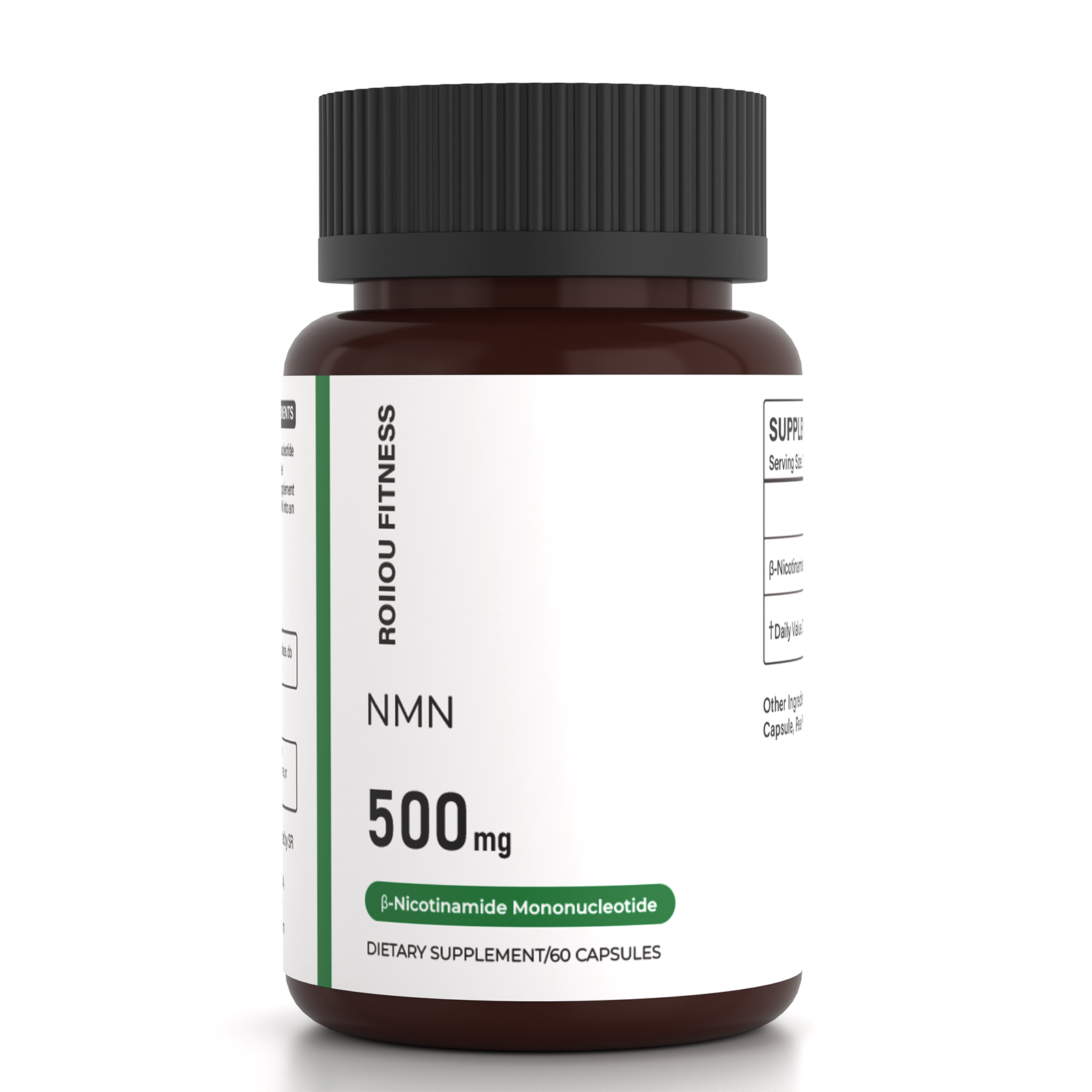 ROIIIOU FITNESS NMN Capsules 500mg, β-Nicotinamide Mononucleotide Supplement, Daily Cellular Wellness, Energy Metabolism & Healthy Aging Support, Vegetarian Capsules, 60 Count