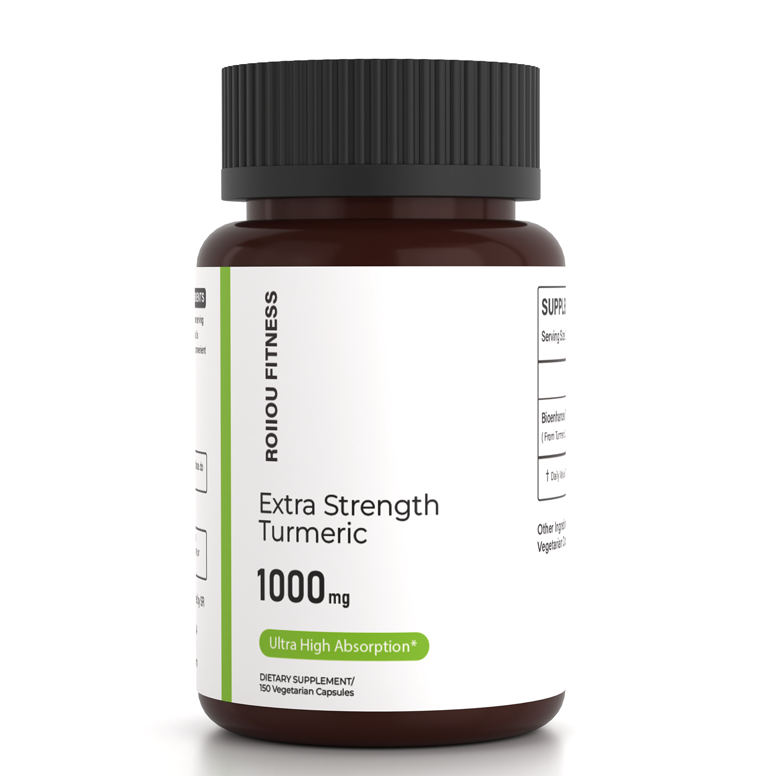 ROIIIOU FITNESS Bioenhanced Turmeric Complex Capsules, 1000mg Turmeric Extract from Curcuma longa Rhizome, Daily Joint, Antioxidant & Wellness Support, Vegetarian Capsules, 150 Count