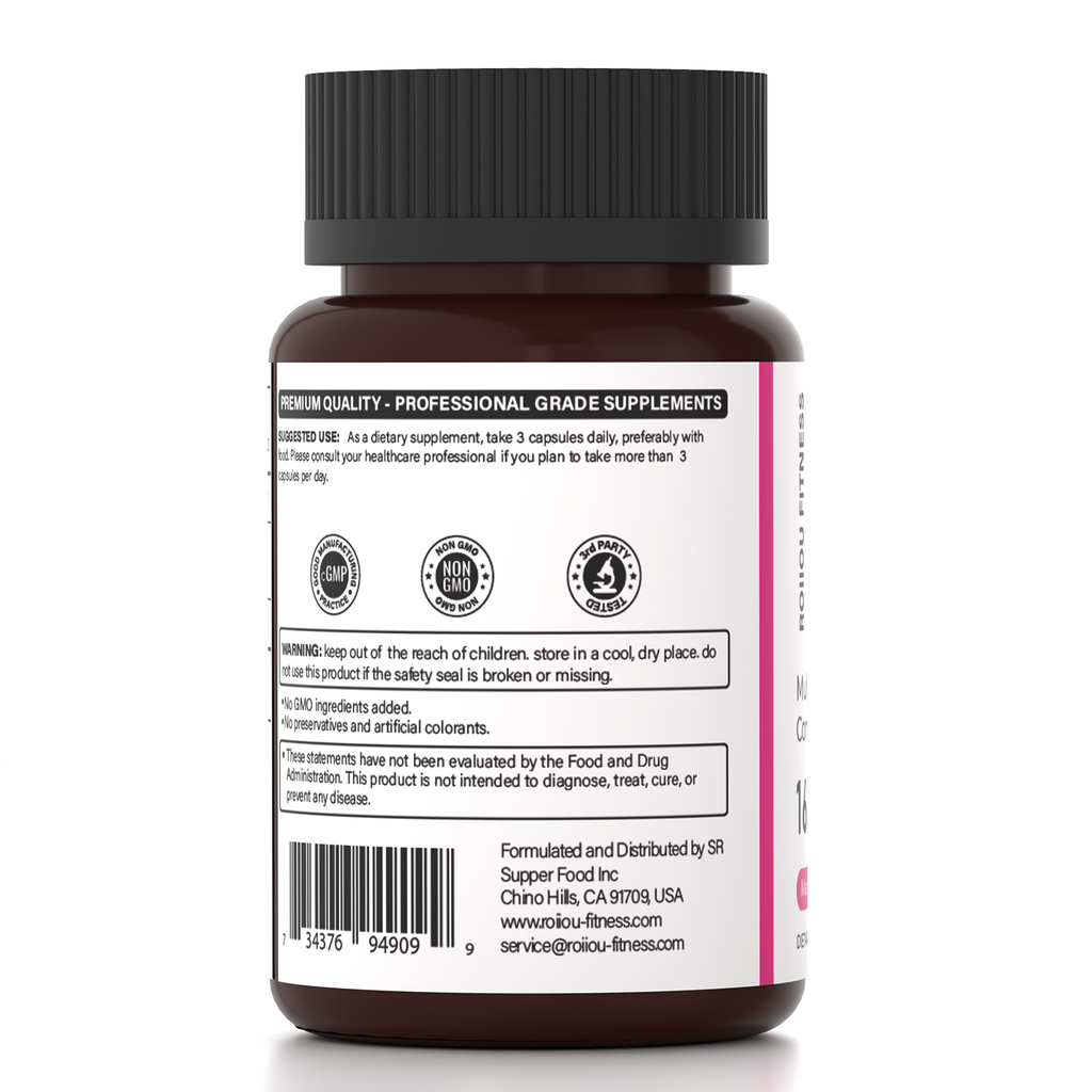 ROIIIOU FITNESS Multi Collagen Complex Capsules, 1600mg Multi-Source Collagen with Types I, II, III, V & X, Bovine, Chicken, Fish & Eggshell Membrane Collagen, Skin Hair Nails & Joint Support, 150 Capsules