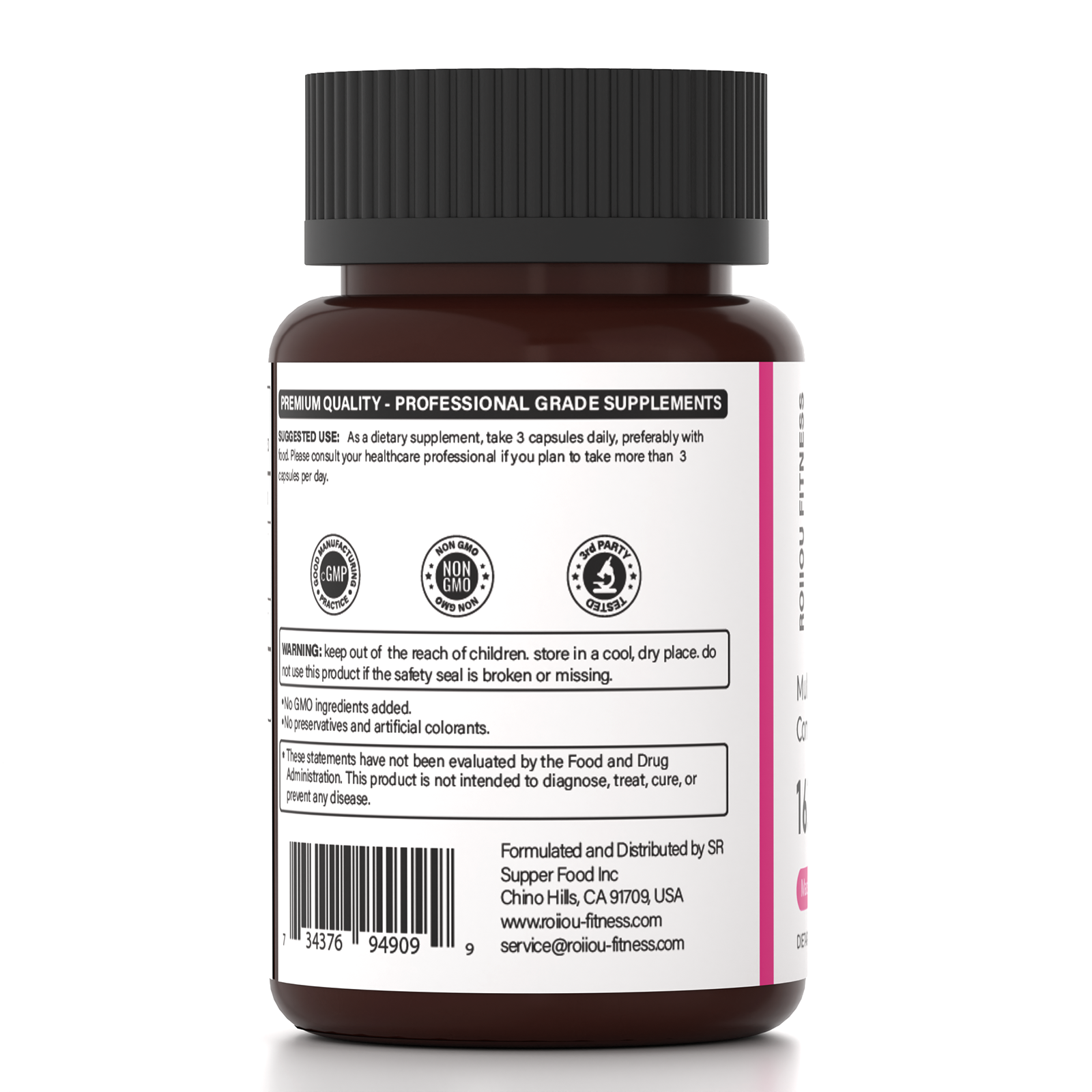 ROIIIOU FITNESS Multi Collagen Complex Capsules, 1600mg Multi-Source Collagen with Types I, II, III, V & X, Bovine, Chicken, Fish & Eggshell Membrane Collagen, Skin Hair Nails & Joint Support, 150 Capsules