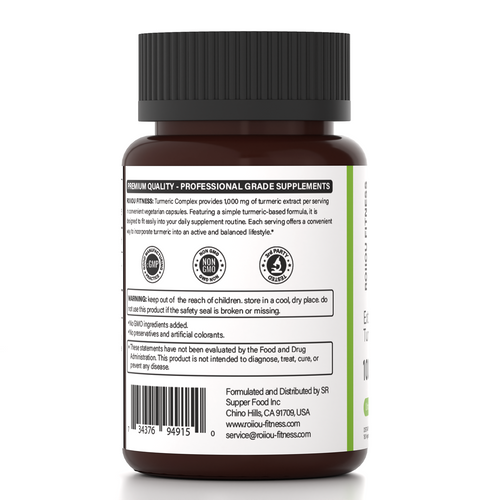 ROIIIOU FITNESS Bioenhanced Turmeric Complex Capsules, 1000mg Turmeric Extract from Curcuma longa Rhizome, Daily Joint, Antioxidant & Wellness Support, Vegetarian Capsules, 150 Count