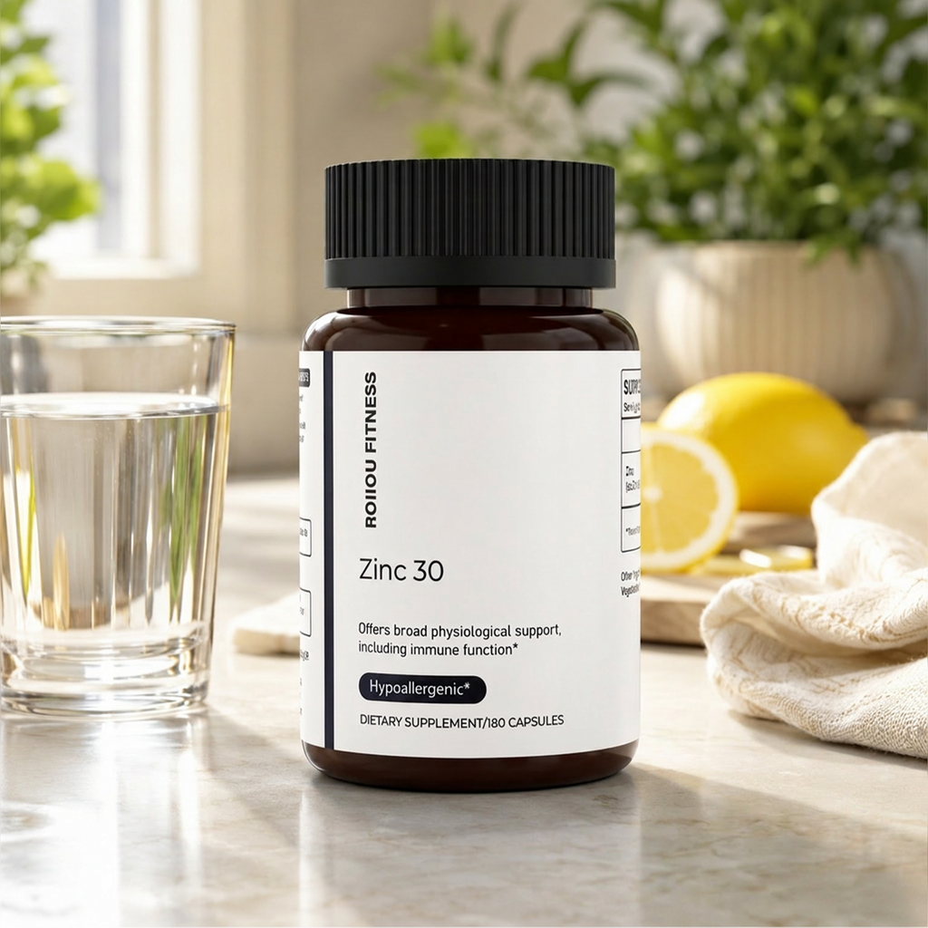 ROIIIOU FITNESS Zinc Picolinate 30mg Capsules, High Potency Zinc Supplement for Immune Support, Skin Health & Daily Wellness, Vegetarian Capsule Formula, 180 Capsules