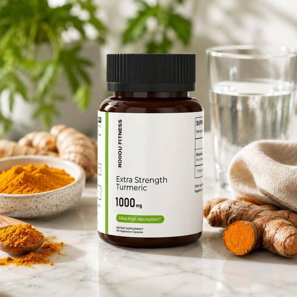 ROIIIOU FITNESS Bioenhanced Turmeric Complex Capsules, 1000mg Turmeric Extract from Curcuma longa Rhizome, Daily Joint, Antioxidant & Wellness Support, Vegetarian Capsules, 150 Count